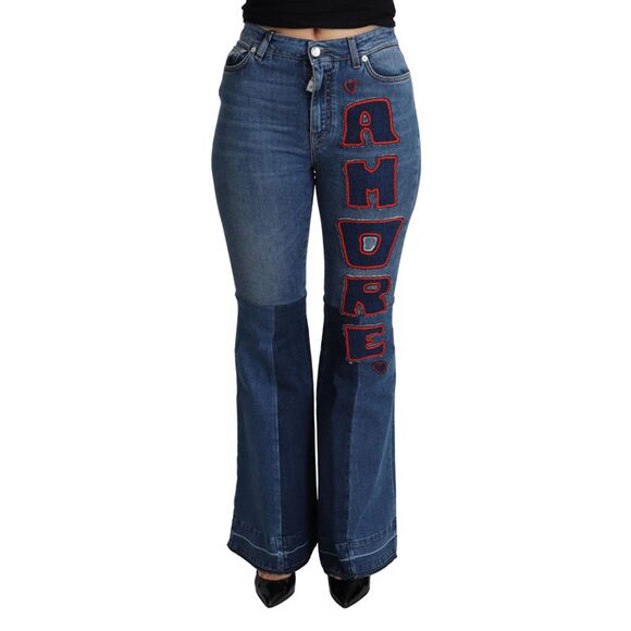 Dolce & Gabbana Dolce Gabbana Amore Jeans Flare Blue Women Blue Jeans & Pants - Picture 1 of 3